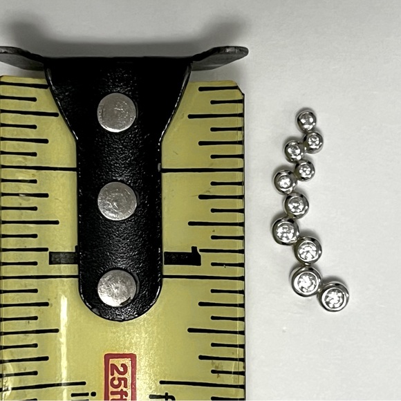 Sterling CZ Bubble Ear Climber - Sterling silver post earrings - Picture 5 of 7